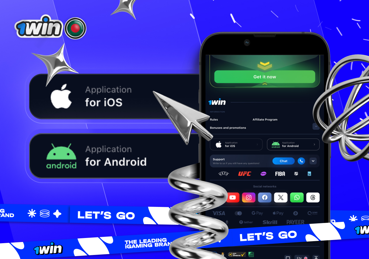 Install 1win App on Android and iOS devices in Bangladesh